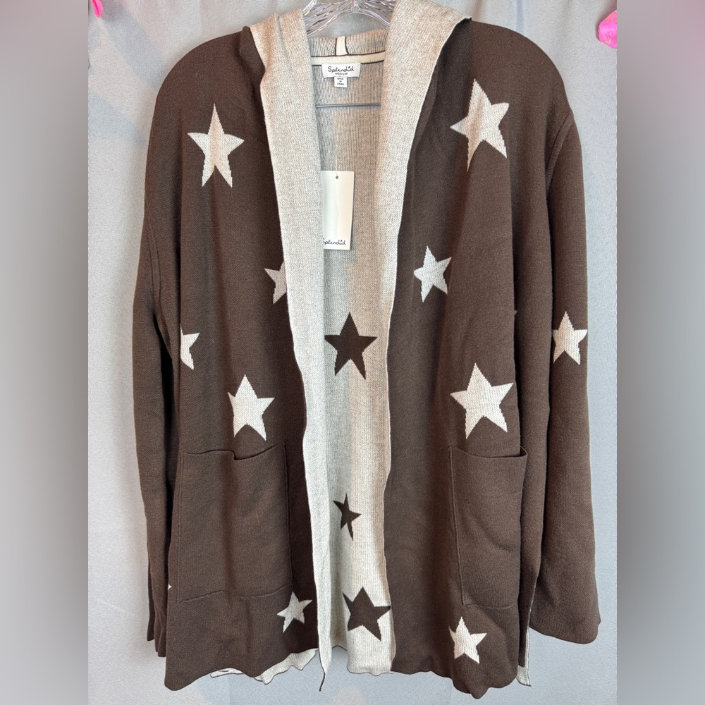 Splendid Sydney Hooded Reversible Cardigan- Sz Medium - Picture 2 of 12